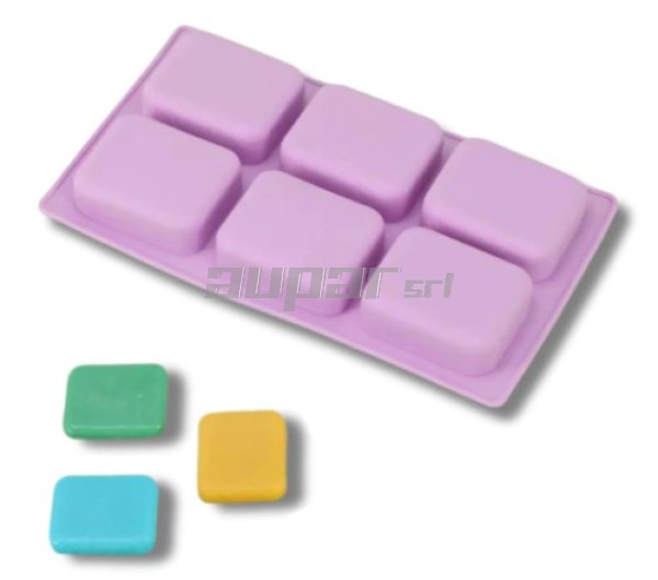 SIL1052 - MOLDE SILICONA PLANCHA 6 CUADRADOS 6X6