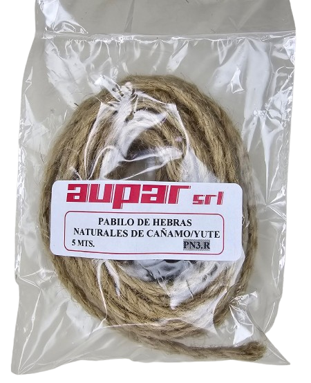 PABILO PN3 DE HEBRAS NATURALES DE CAÑAMO / YUTE X 5 MTS.