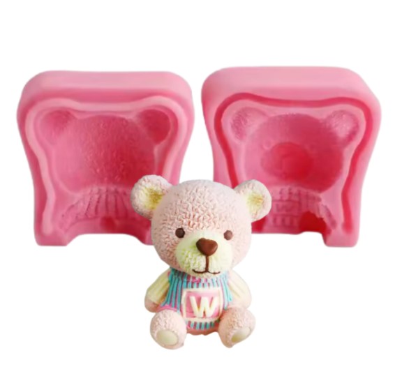 MOLDE SILICONA OSO SENTADO 3D CON BUZO W
